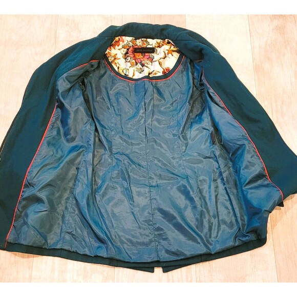 Steve Madden Womens Green Zip Wool Blend Coat Size M Peacoat Snap Pockets Warm - Picture 5 of 13